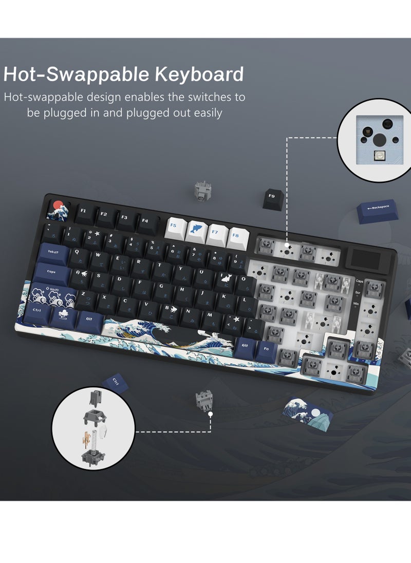Womier - S-K80 75% Keyboard with Color OLED Display Mechanical Gaming Keyboard, Hot Swappable Keyboard, Gasket Mount RGB Custom Keyboard - Image 1