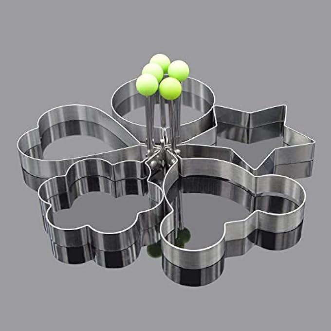 seeway 5Pcs Set Fried Egg Rings Mold Non Stick For Griddle Pan Egg Shaper Pancake Maker With Handle Stainless Steel Form For Frying Cooking - Image 4