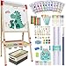 SUNFATT Easel for KidsAdjustable Wooden Art Easel for Kids114 Art SuppliesDouble Sided Magnetic Chalkboard and White Board for KidDrawing and Painting for Aged 24578122 Paper Rolls - Image 3