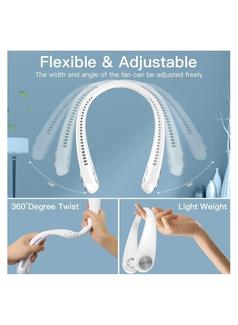 Portable Neck Fan Hands Free Bladeless Wearable Personal Fan, Leafless, Rechargeable, Headphone Design with 3 Speeds - Image 3