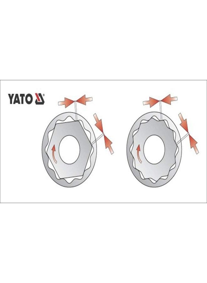 Yato YT-1283 Bihexagonal Socket 21mm, 38mm Length for 1/2 Inch Drive Wrench Set | DIN3121 CrV Chromium Satin Plated Steel | Mechanical Industrial Tool Box - Image 2