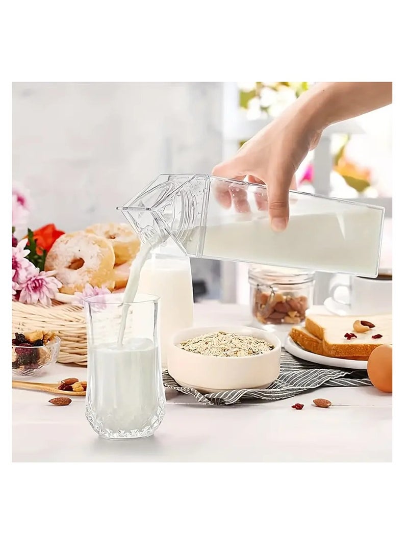 Homesmiths Plastic Milk Bottle, Reusable Milk and Juice Jug, Transparent, Rotatable Seal for Freshness, Perfect for Office, Camping & Kitchen Use, BPA-Free Container-1 Liter  - Image 2