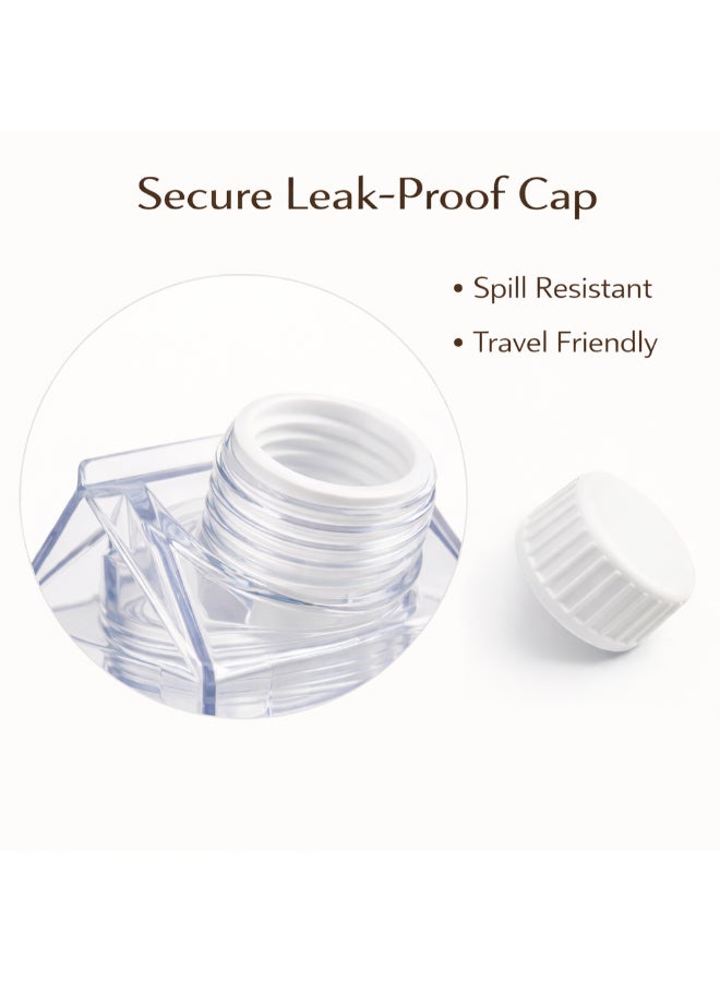 Homesmiths Square Clear Plastic Bottle – 1 Liter, L 7.5 x B 7.5 x H 26 cm, Reusable, Leak-Proof, BPA-Free Milk Carton Water Bottle for Milk, Juice, Water, Travel, Kitchen & Storage - Image 3