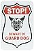 SmartSign SmartSign Aluminum Sign, Legend "Stop! Beware of Guard Dog" with Graphic, 18" high x 12" wide, Black/Red on White  - Image 2
