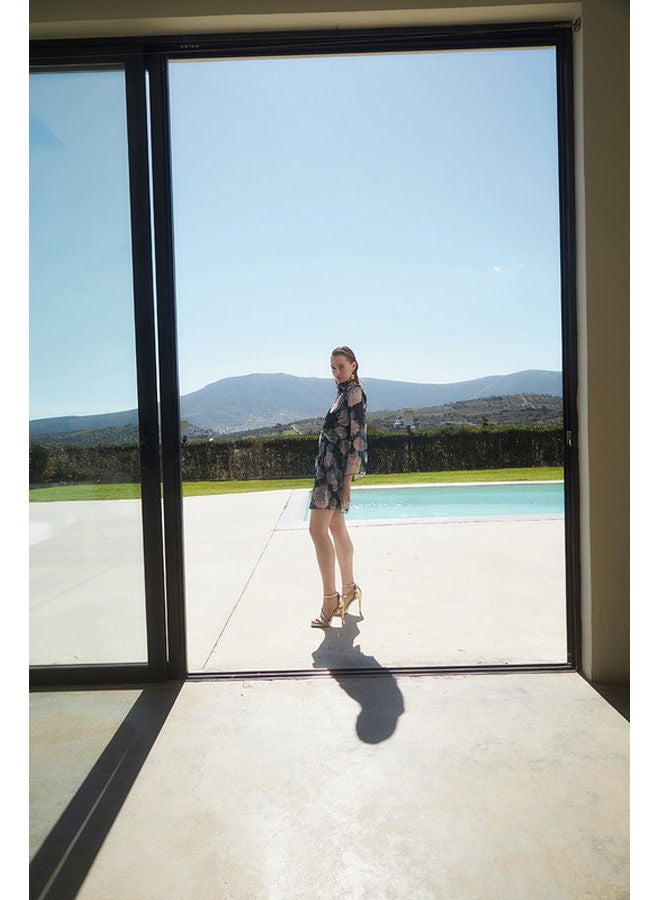 BSB Floral dress with flower applique - Gold label - Image 2