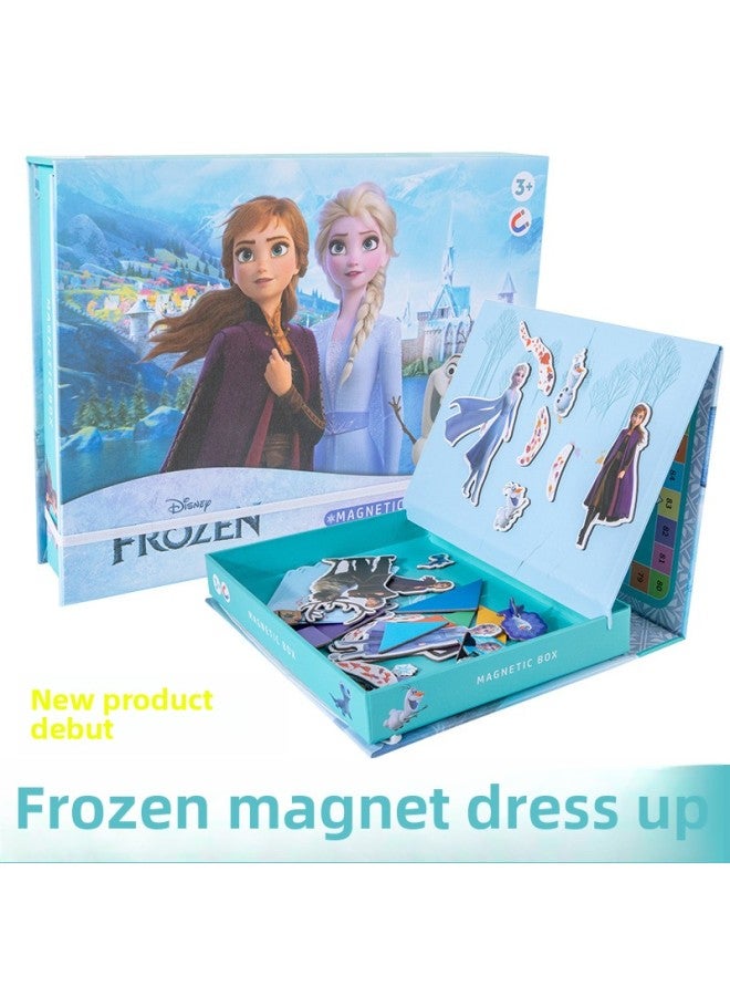 لغز مغناطيسي لفريق Piggy Wangwang للأطفال للأولاد والبنات متعدد الوظائف من الثلج والثلج Elsa Ye Luoli - اللون: ملصق مغناطيسي فروزن - Image 1