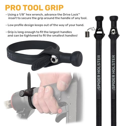 Spider Tool Holster - Pro Tool Kit - Belt Holster Clip + Tool Docking Stations for organizing, Storing and Carrying Driver bits, Power Drill, Multitool, Tape Measure, Hammer, Pneumatic and More! - Image 5