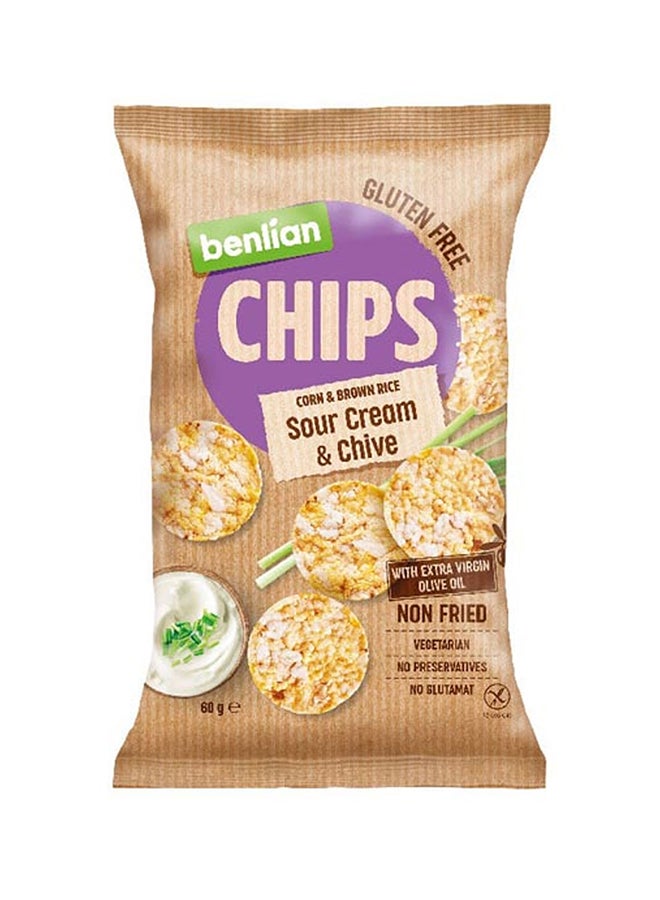 BENLIAN Gluten Free Chips Corn & Brown Rice, Sour Cream Chive 60g