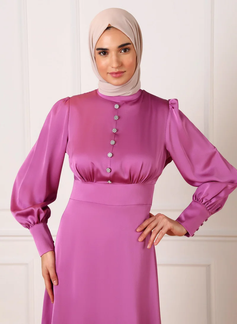 رفقة من مودانيسا Plum - Modest Evening Dress - Refka