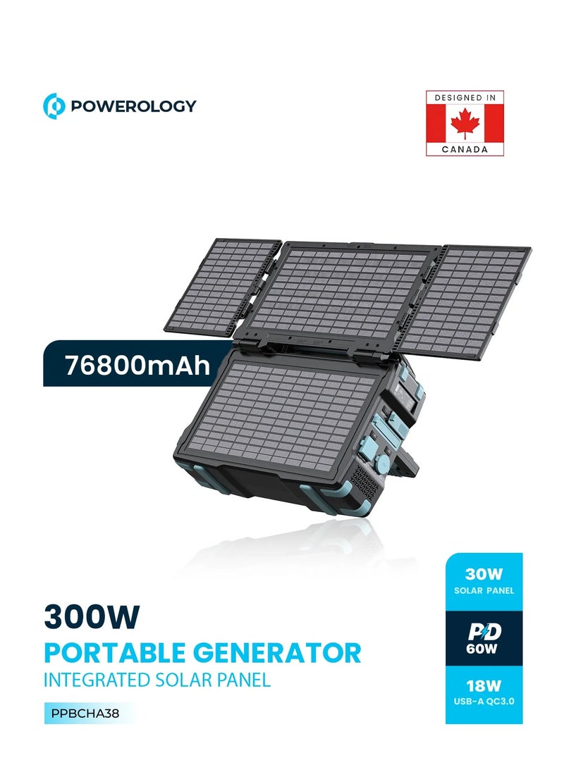 Portable Solar Power Generator 76800mAh 300W (600W Max) QC - Black - pzsku/ZD08CFFBBCE0D615C5FF9Z/45/_/1733907253/9614afb9-66af-4ea0-bc8a-db27669f58de