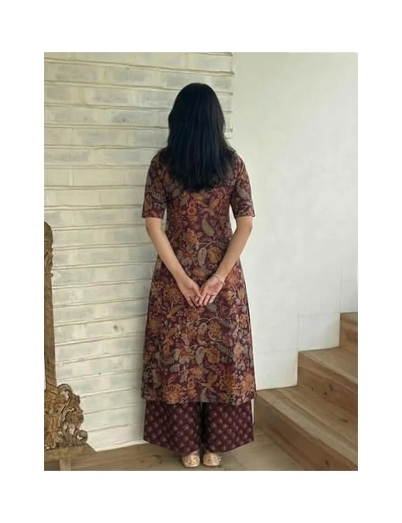 Gosriki GoSriKi Women's Rayon Viscose Straight Printed Kurta with Palazzo