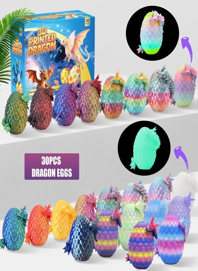 Apear1 30PCS 3D Printed Dragon Eggs with Dragon Inside, Mini Animals Party Favors for Kids, Flexible Articulated Crystal Collectibles for Adults Teens Boys, Easter Advent Calendar Easter Basket Stuffers - Image 3
