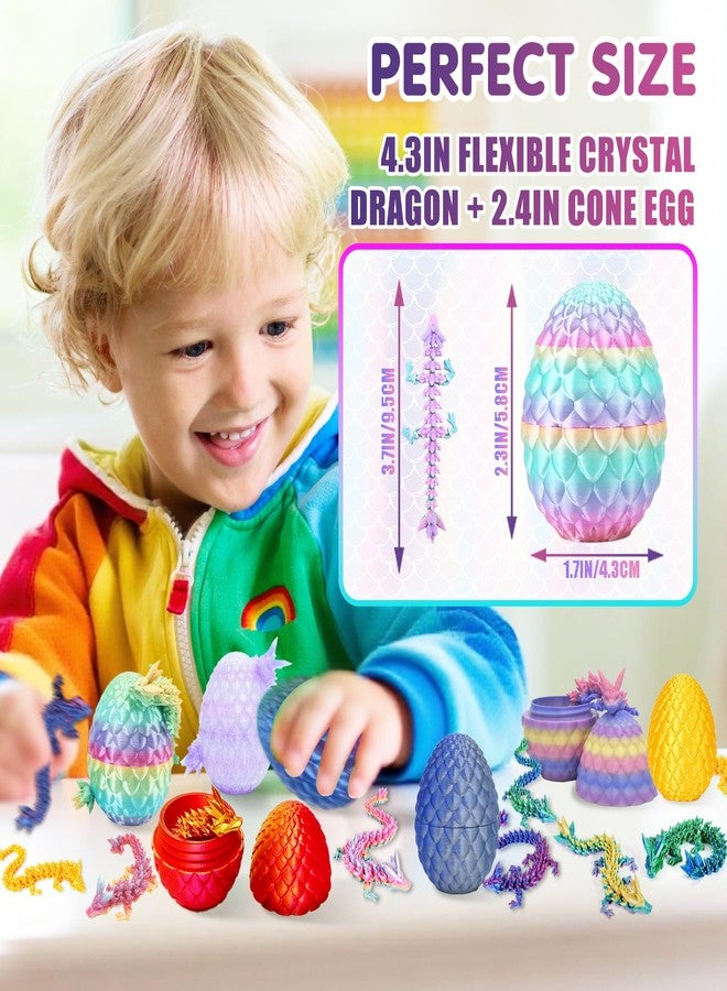 Apear1 30PCS 3D Printed Dragon Eggs with Dragon Inside, Mini Animals Party Favors for Kids, Flexible Articulated Crystal Collectibles for Adults Teens Boys, Easter Advent Calendar Easter Basket Stuffers - Image 2