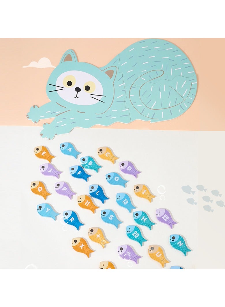 general Magnetic Little Cat Fishing Large Block Building Set for Toddlers Pretend Play Board Game Matching Early Education Educational Cartoon Puzzle Toy - Image 3