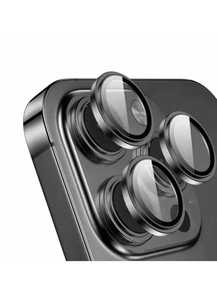 AL RAID iPhone 16 Pro Max/16 Pro Camera Lens Protector, 9H Tempered Glass Screen Protector with Metal Individual Ring, HD Clear Anti-Glare, Scratch-Resistant, Easy Installation - Image 1