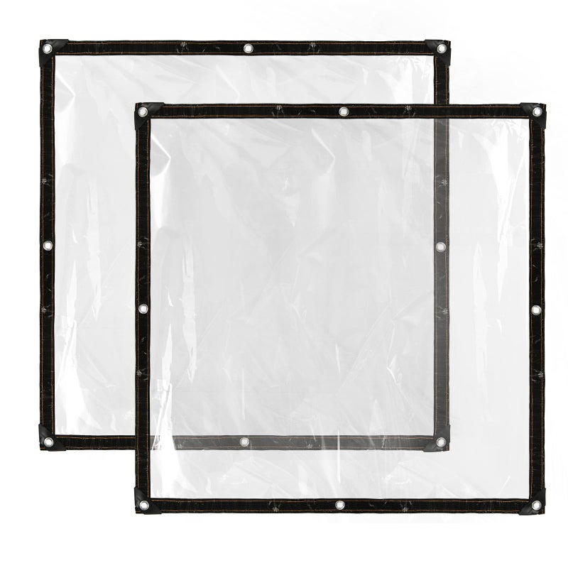 Cosmos 2 Pcs Clear Tarp Cover Heavy Duty Transparent Plastic Tarpaulin Rain Tarp with Grommets for Garden Greenhouse Plant Cover Balcony Patio Outdoor Camping Waterproof Tear Resistant 39 x 39 in