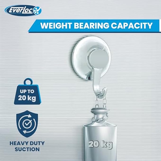 EVERLOC 2 Shelf Corner Rack No Drilling No Screws No Glue No Adhesive Vacuum Suction Wall Mounted Chrome Corner Bathroom Accessories Holder Shower Rack Easy Install EVL10202 - Image 5
