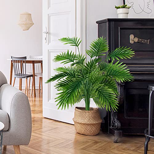 Hamore Artificial Palm Tree Plants, Faux Tropical Palm Tree Leaf, Artificial Areca Palm Plant, UV Resistant Tropical Tree for Indoor Outdoor Home Office Decoration - Image 2