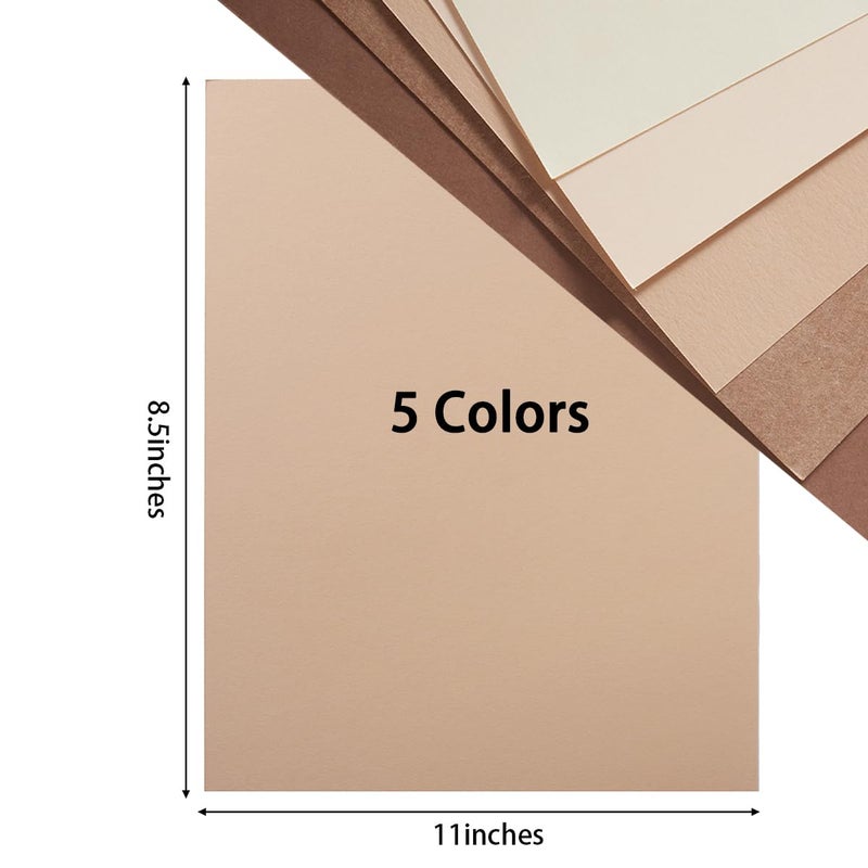 Topeen 30 Sheets 8.5x11 Color Tones Cardstock Paper 250GSM Thick Paper Cards for Birthday Party, Invitations and DIY Crafts Decoration (Brown) - Image 2