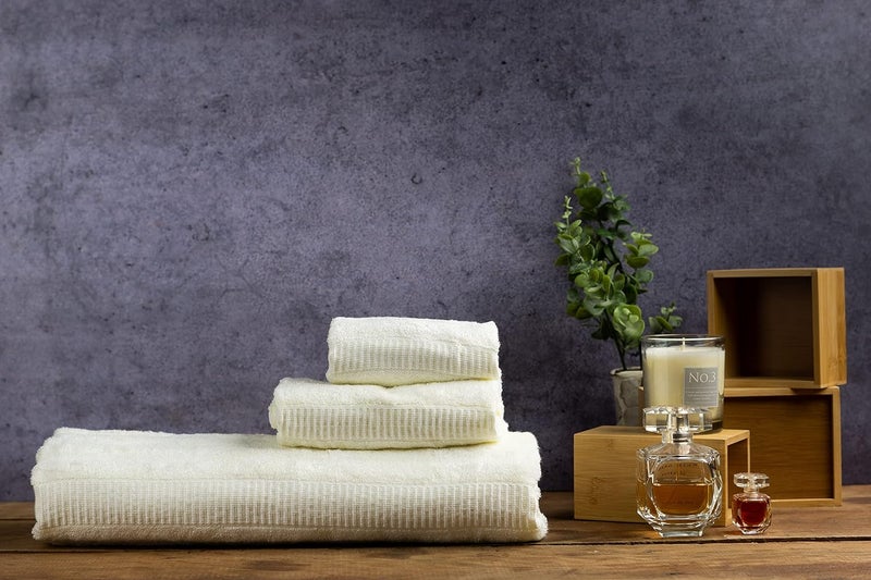 Mush مجموعة مناشف فاخرة من الخيزران 3 قطع | ناعمة للغاية، ماصة ومضادة للميكروبات 600 غم (منشفة استحمام، منشفة يد ومنشفة وجه) مثالية للاستخدام اليومي والهدايا (لون أصفر ليموني) - Image 2