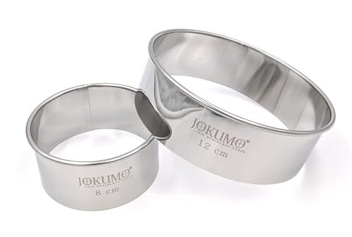 JOKUMO 9 Piece Extra Large Chef Grade Plain Round Pastry/Cookie Cutter Set - Extra Thick Premium 18/8 304 Stainless Steel - Marked Size for Professional Chefs and Ambitious Home Cooks - Image 3