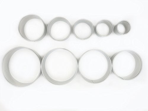 JOKUMO 9 Piece Extra Large Chef Grade Plain Round Pastry/Cookie Cutter Set - Extra Thick Premium 18/8 304 Stainless Steel - Marked Size for Professional Chefs and Ambitious Home Cooks - Image 4