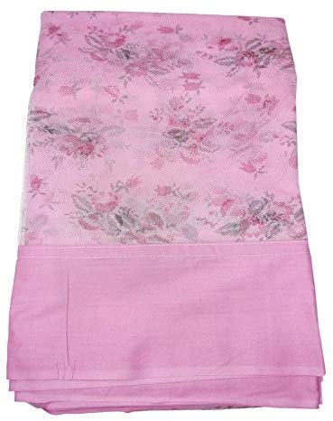 Yeebay Rectangular Shape Soft Flower Printed Mosquito Net (Macchardani) for Single / Double Bed | Foldable Lightweight Mosquito Netting Protection for Baby / Adults (8X8, Pink Print) - Image 2