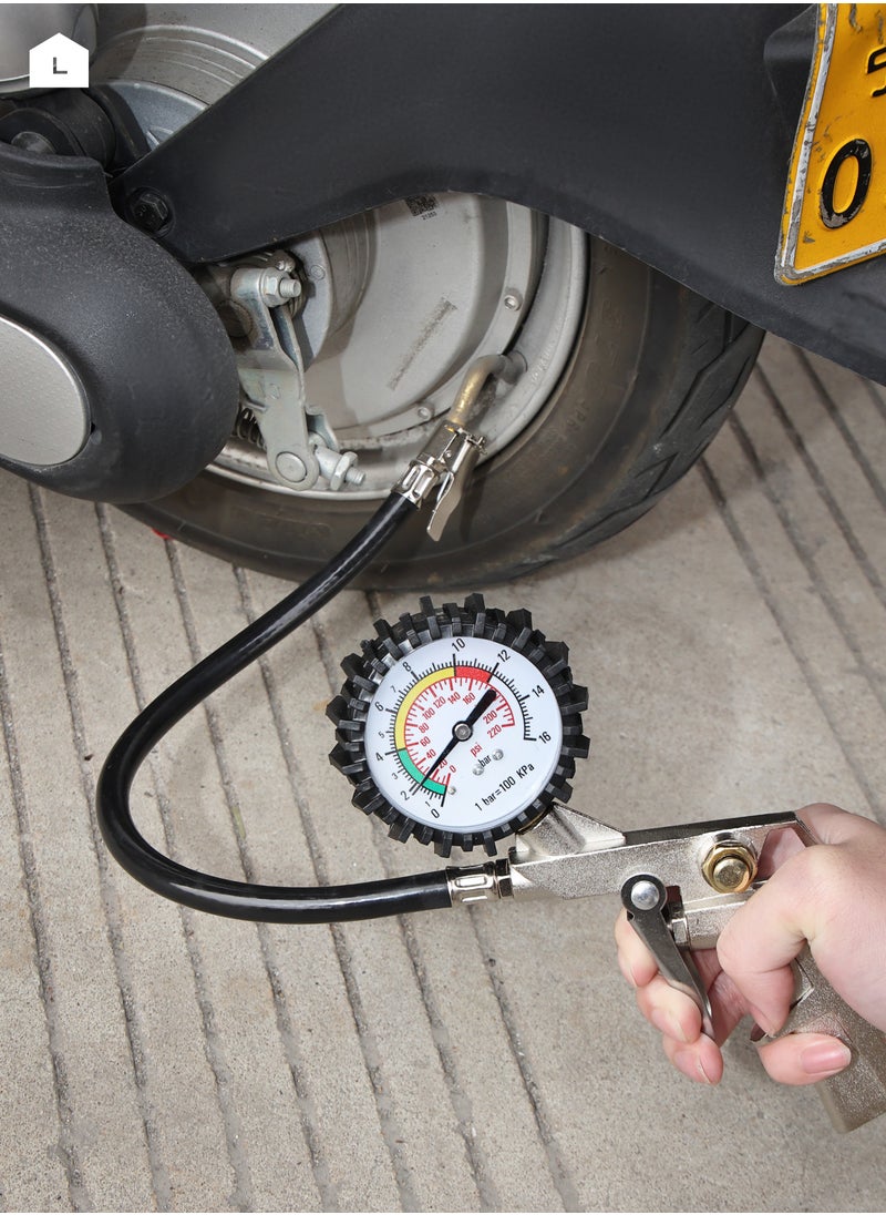 Tire Pressure Inflator and Gauge Kit - Heavy-Duty Inflator Gun with Pressure Gauge -High-Performance Auto Tire Inflation Tool with Precision Air Control for Vehicle Maintenance and Tire Repair