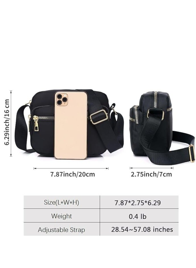 SYOSI Women Nylon Crossbody Bag Waterproof Multi Pockets Shoulder Handbags Small Lightweight Travel Purse Adjustable Strap  - Image 3