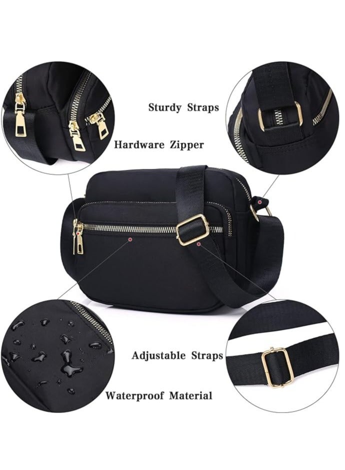 SYOSI Women Nylon Crossbody Bag Waterproof Multi Pockets Shoulder Handbags Small Lightweight Travel Purse Adjustable Strap  - Image 4