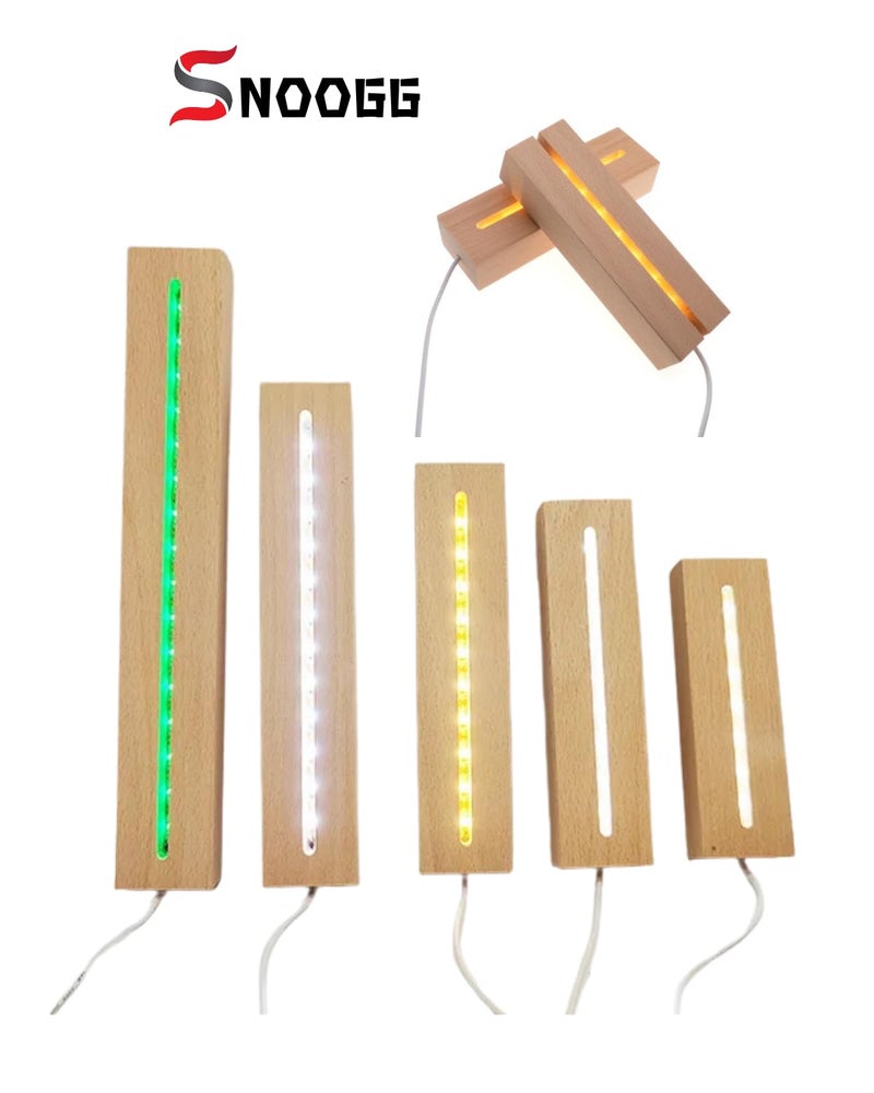 Snoogg قاعدة عرض كريستال خشبية LED بحجم 8 بوصة مع 16 وضع إضاءة مع جهاز تحكم عن بعد لنظارات كريستالية ثلاثية الأبعاد، فن الراتنج، النظارات والزجاجات (عبوة من 3) - Image 4