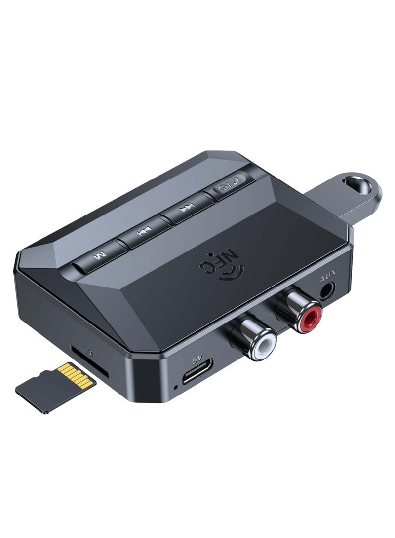 Bluetooth Receiver Bluetooth 5.3 Adapter with 3.5mm to RCA (NFC-Enabled) Bluetooth AUX Adapter for Car Wireless Audio Receiver for Home Stereo/Speaker/Music/Hands-Free Calls  - Image 1