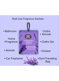 AROMIND AROMIND Lavender Fragrance Sachet 20g Each Pack of 6 Scented Pouches for Wardrobe Car Home  - Image 2