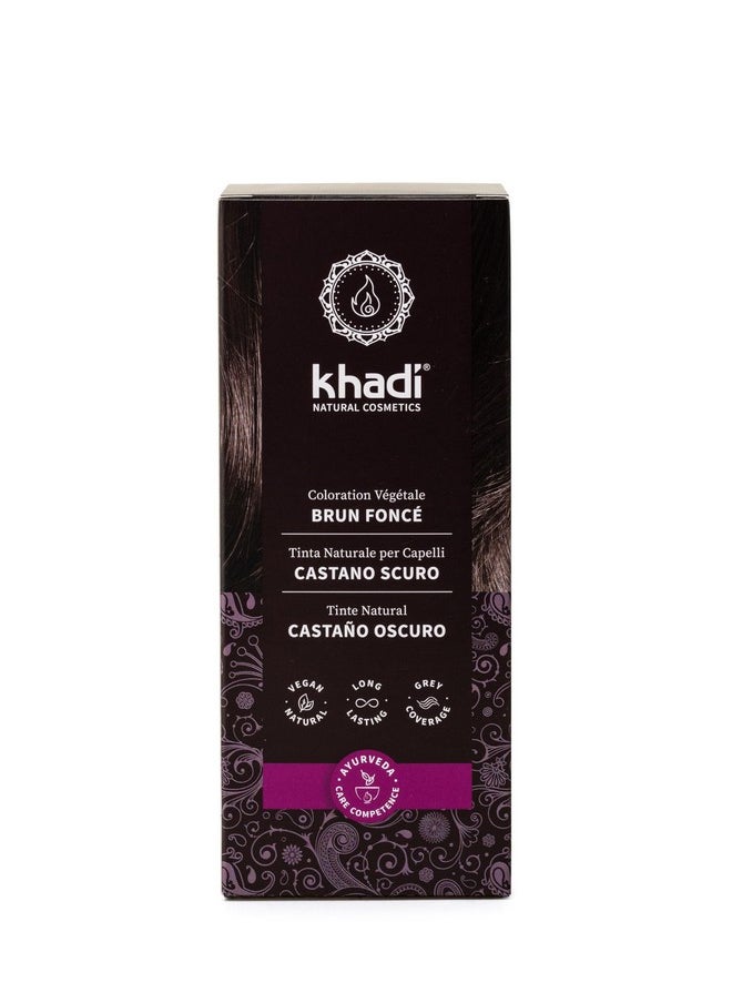 Khadi Dark Brown Natural Hair Color 3.5Oz Plant Based Hair Dye For Deep Dark To Strong Blackbrown 100% Herbal Natural & Vegan Ppd & Chemical Free Natural Cosmetic For Healthy Hair.  - Image 2