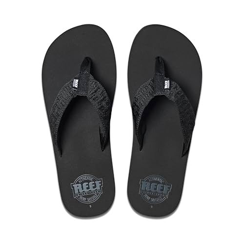 Reef Smoothy Mens Beach Flip Flop, Soft Woven Strap Made From 100% Recycled PET, Black, 9 - Image 5