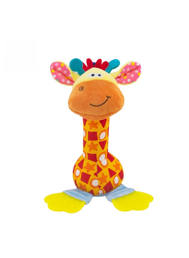 null - Happy Monkey Baby Handheld Cartoon Animal Rattle Teeth Gel Bite To Soothe Baby Toys Cross Border-Color:Hand-held Teething Rattle Stick-puppy-Specifications:16.5cm*8cm - Image 1