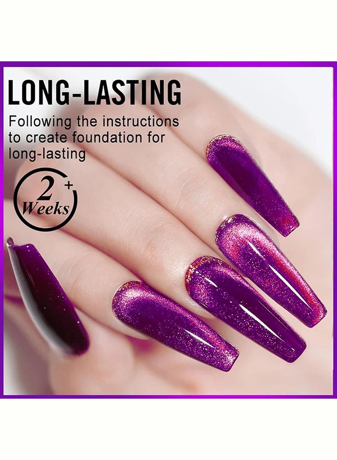 MISS Dark Purple Cat Eye Gel Polish, 12D Cat Eye Gel Nail Polish with Magnet, Long Lasting Magnetic Nail Polish Color for All Seasons, 7.5ml（006# Dark Purple） - Image 5