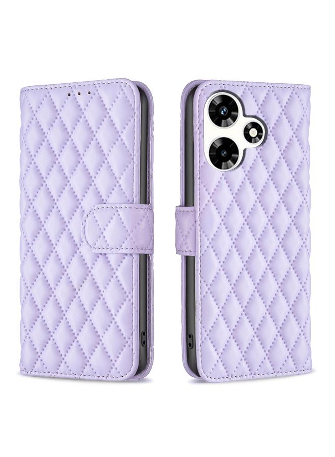 زبون جراب لهاتف Infinix Hot 30 Diamond Lattice محفظة جلدية قابلة للطي - Image 1