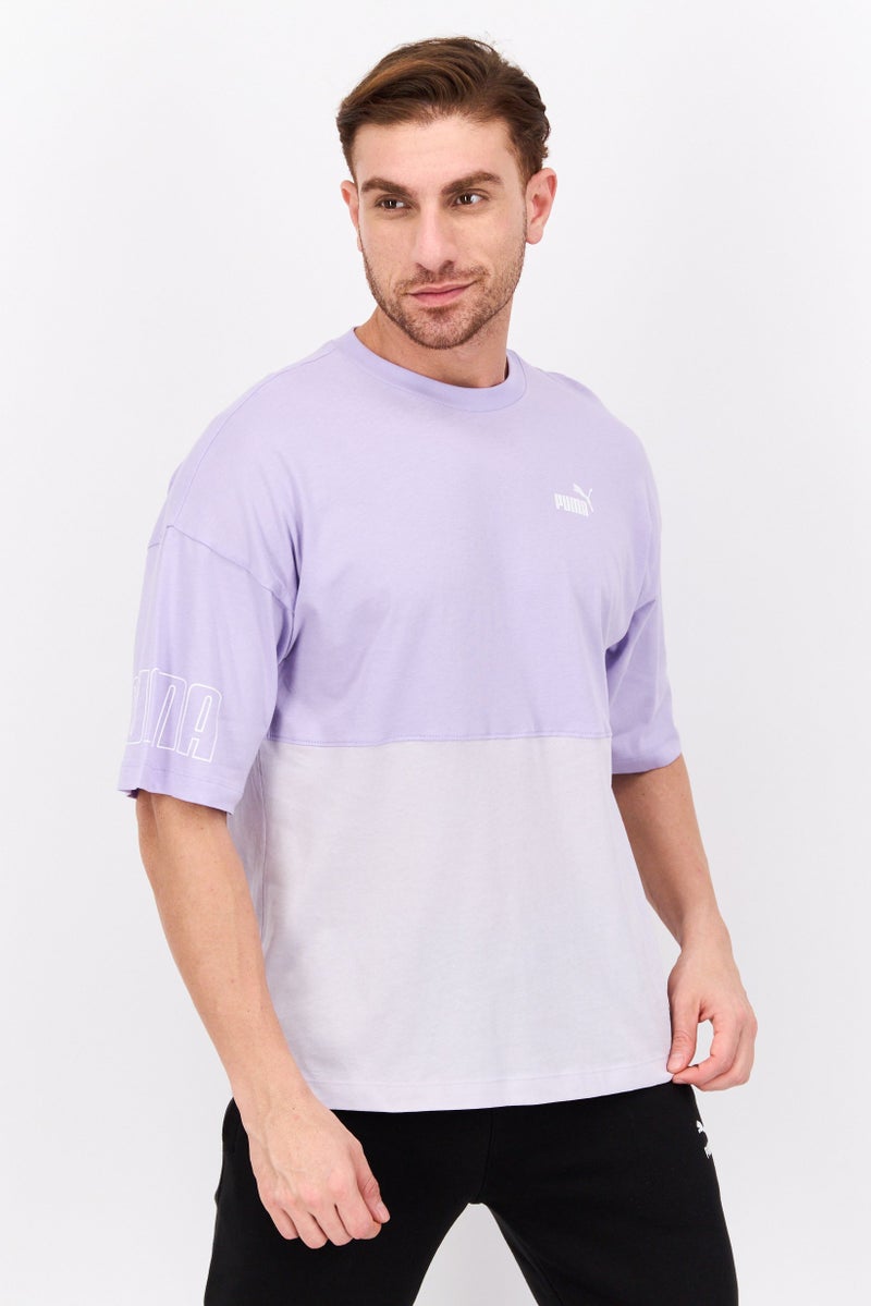 PUMA Men Sportwear Fit Brand Logo Training T-Shirt, Purple - Image 1