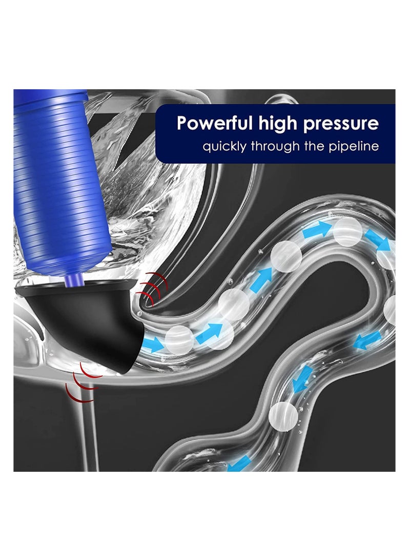 High Pressure Air Drain Blaster Gun with 4 Sized Suckers for Toilet, Sink, Tub, and Sewer Dredge Tool Cleaner - Image 2