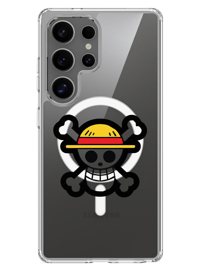Theodor Magnetic Case for Samsung Galaxy S25 Ultra 6.9-inch Compatible with MagSafe Wireless Charging, Shockproof Phone Bumper Cover Skull - Image 1