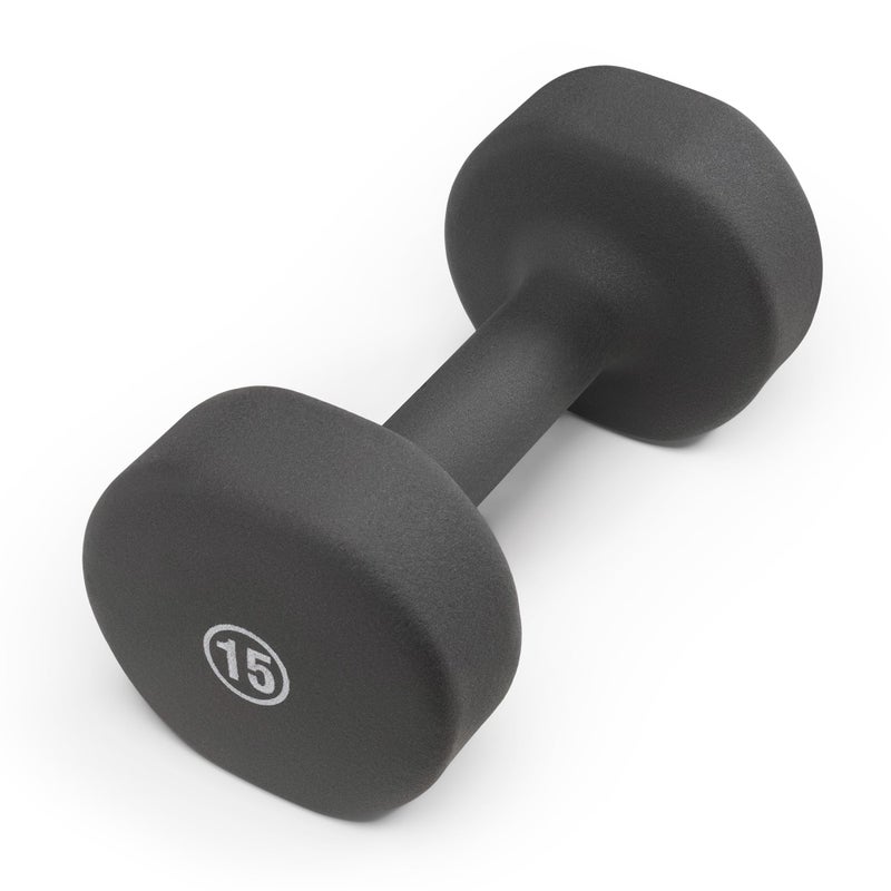 Marcy Neoprene Dumbbell, Single Piece, 15-lb, Steel Grey - Image 1