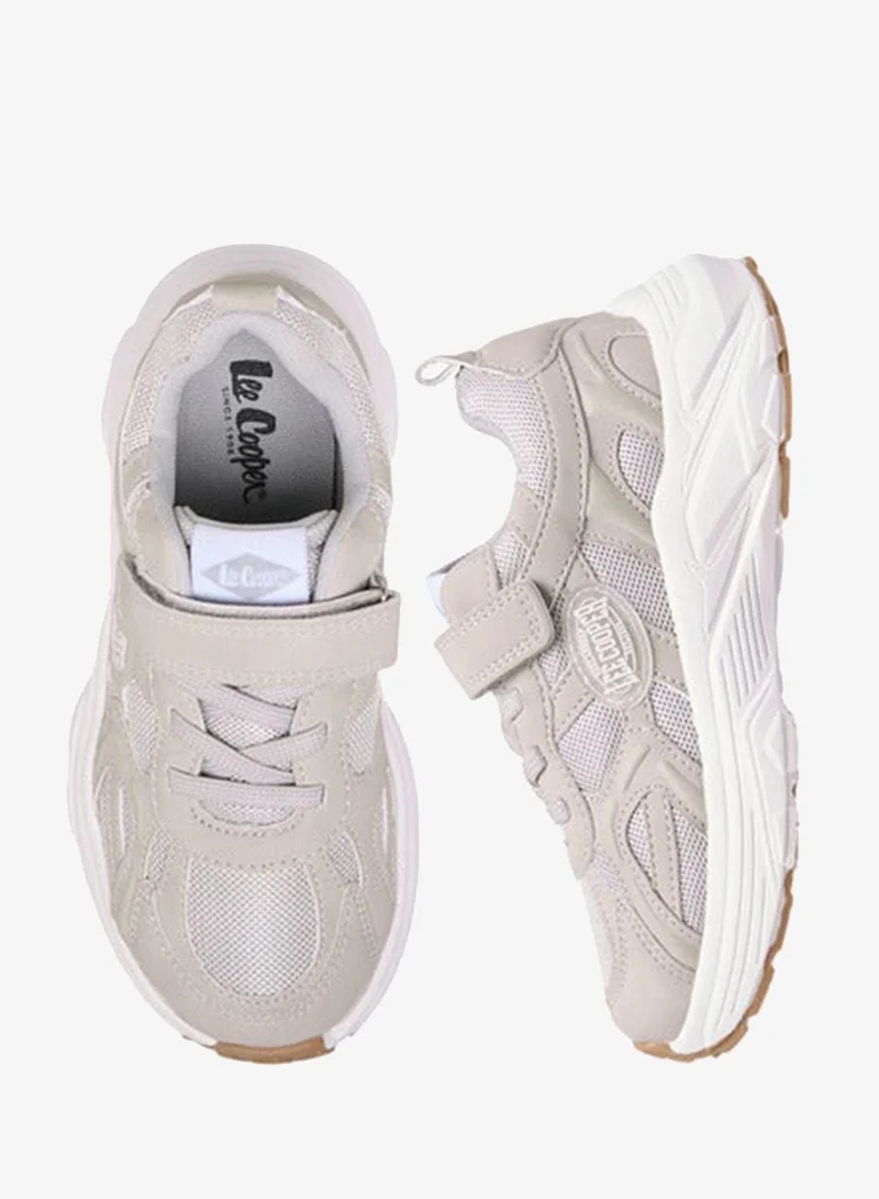 Lee Cooper Boys' Panelled Sneakers with Hook and Loop Closure