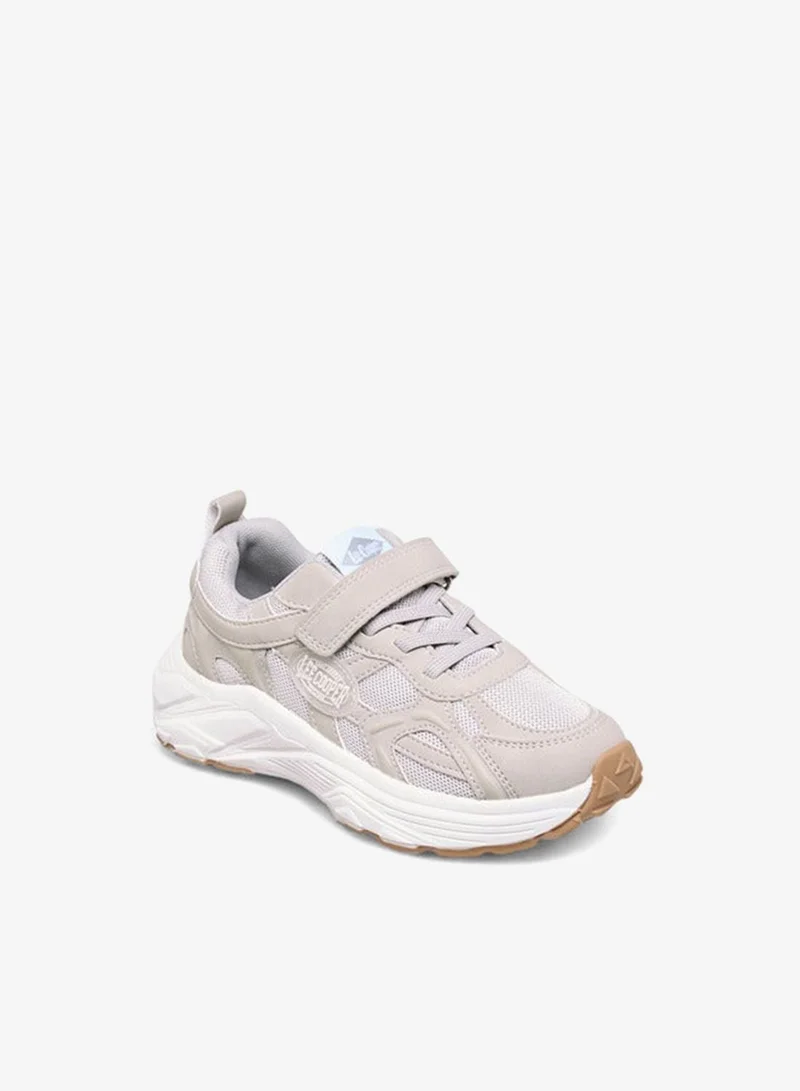 Lee Cooper Boys' Panelled Sneakers with Hook and Loop Closure