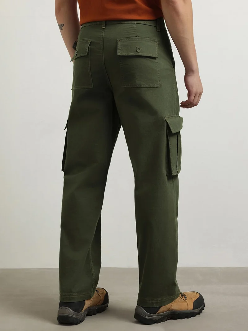 Nobero  Cargo Pants for Men in Olive Green for Men | Best Price UAE