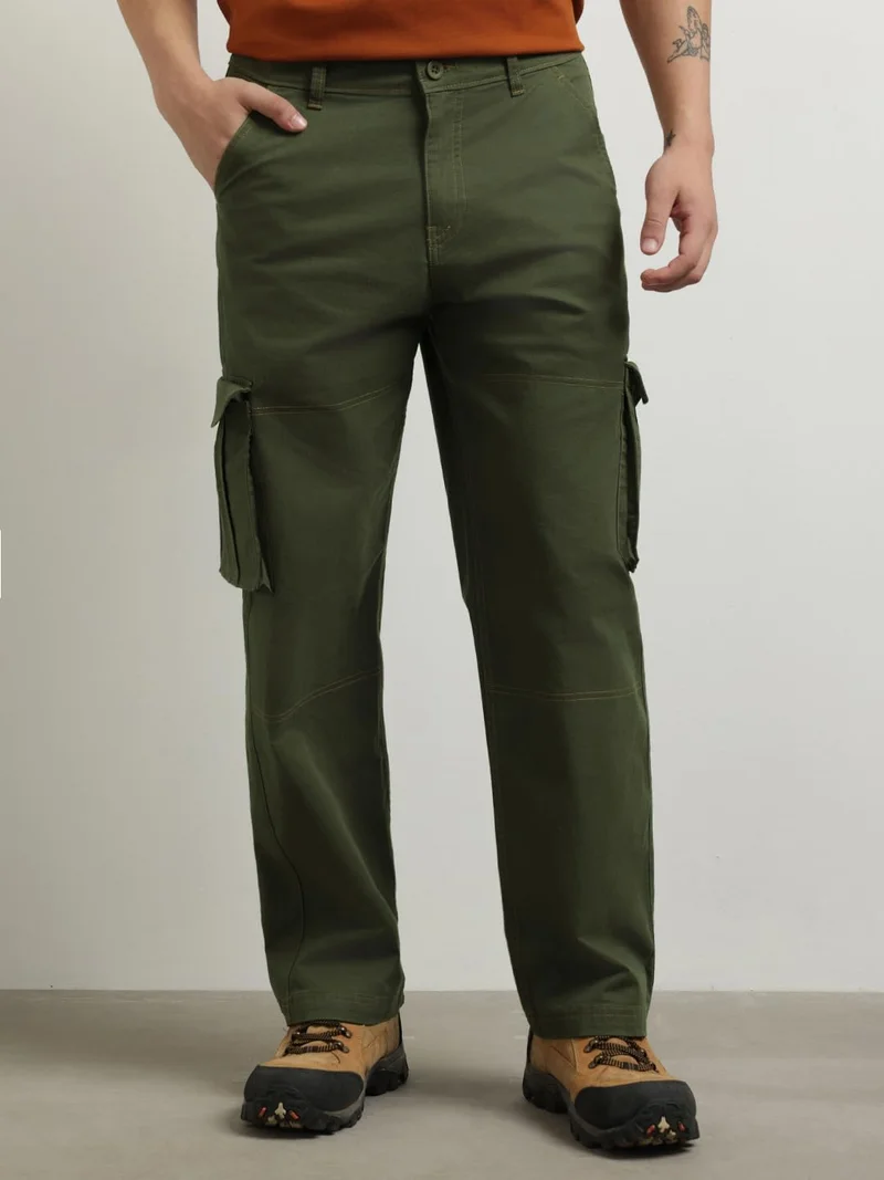 نوبيرو Cargo Pants for Men in Olive Green