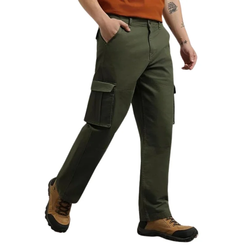 Nobero  Cargo Pants for Men in Olive Green for Men | Best Price UAE