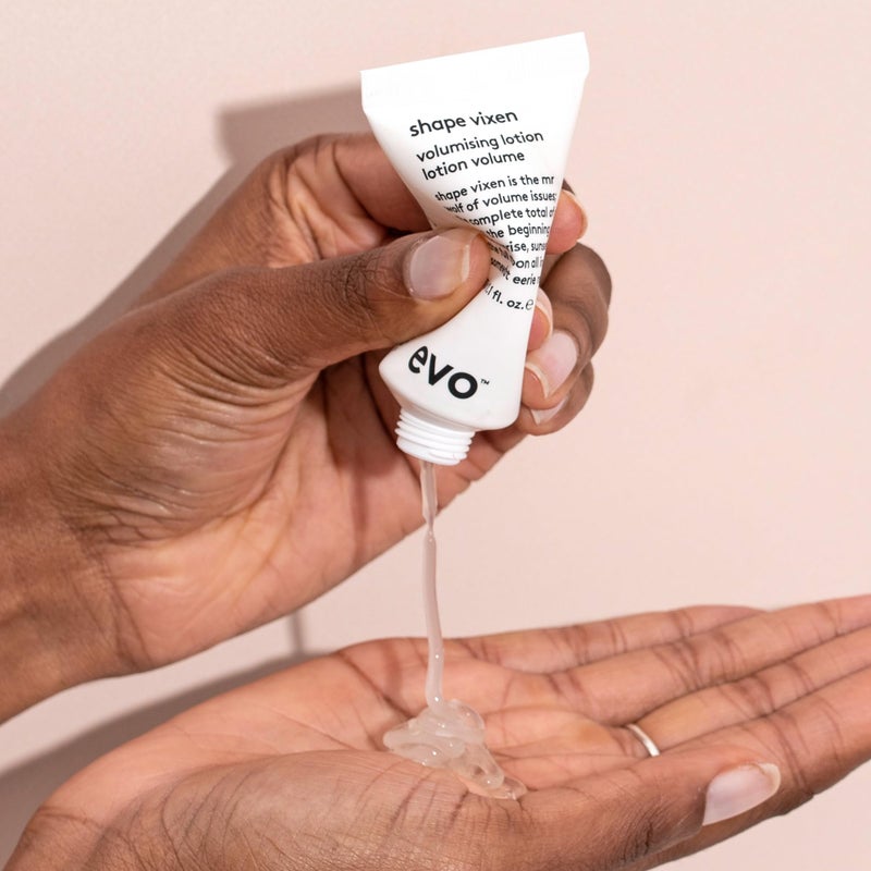 EVO Shape Vixen Volumizing Lotion - Professional Hair Styling Blow Dry Texture Mask for Fine Thin Straight Hair - Travel Size, 30ml / 1.01fl.oz - Image 5