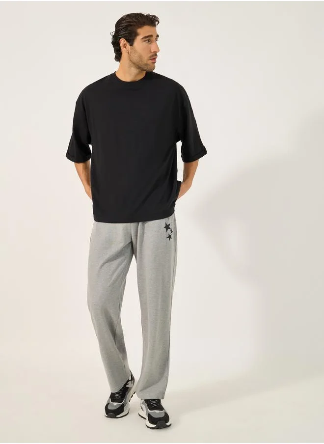 ستايلي Styli Mid Rise Printed Relaxed Fit Terry Joggers