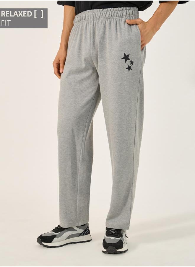 Styli Styli Mid Rise Printed Relaxed Fit Terry Joggers  - Image 1